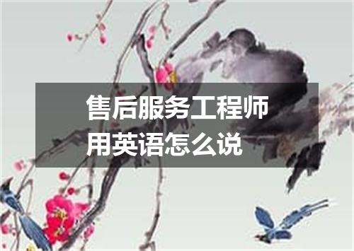 售后服务工程师用英语怎么说