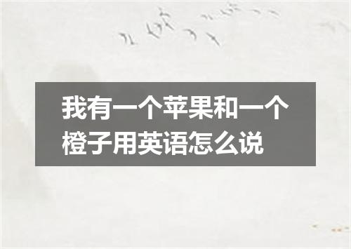 我有一个苹果和一个橙子用英语怎么说