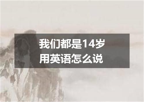 我们都是14岁用英语怎么说