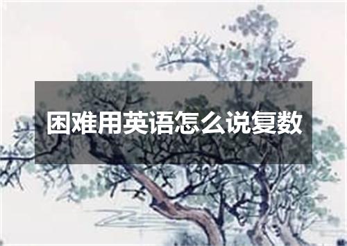 困难用英语怎么说复数