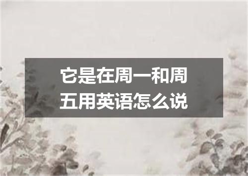 它是在周一和周五用英语怎么说