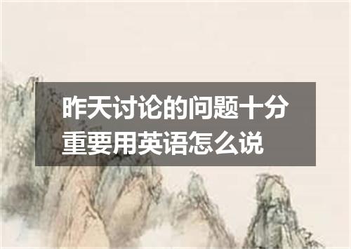 昨天讨论的问题十分重要用英语怎么说