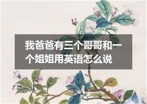 我爸爸有三个哥哥和一个姐姐用英语怎么说