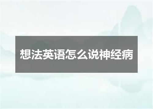 想法英语怎么说神经病