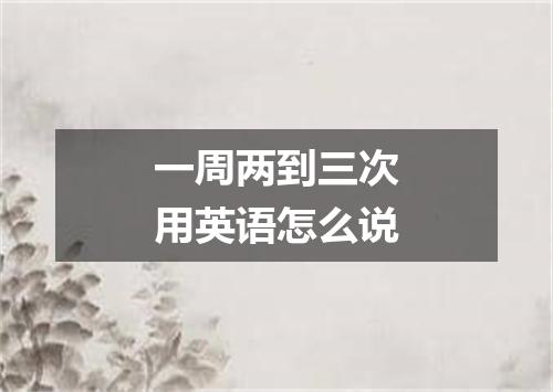 一周两到三次用英语怎么说
