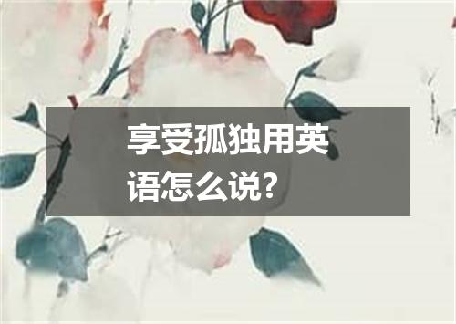 享受孤独用英语怎么说?
