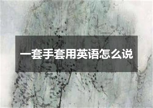 一套手套用英语怎么说