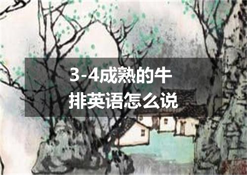 3-4成熟的牛排英语怎么说