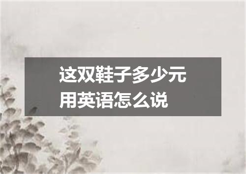 这双鞋子多少元用英语怎么说