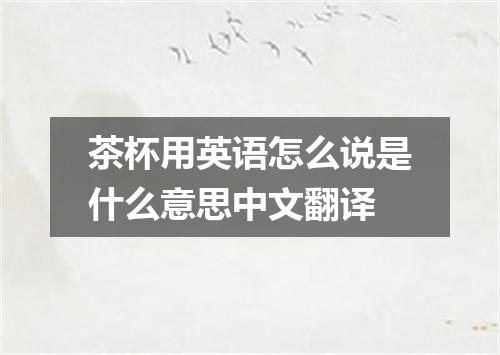 茶杯用英语怎么说是什么意思中文翻译