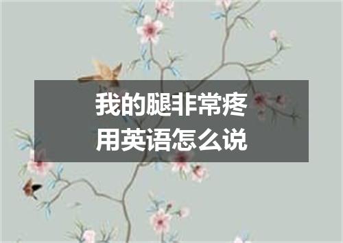 我的腿非常疼用英语怎么说