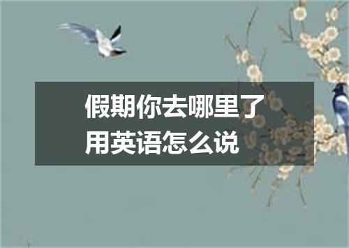 假期你去哪里了用英语怎么说