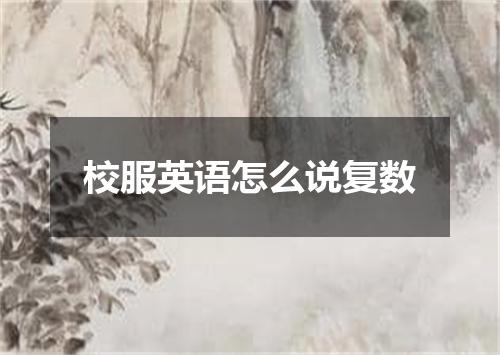 校服英语怎么说复数
