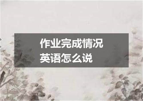 作业完成情况英语怎么说