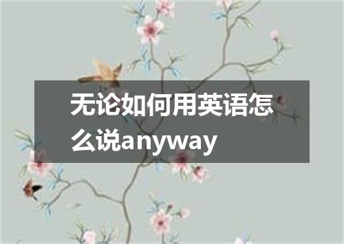 无论如何用英语怎么说anyway