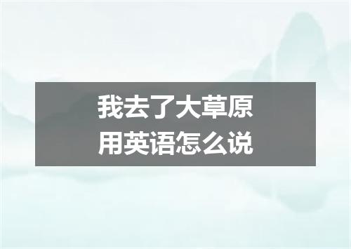 我去了大草原用英语怎么说