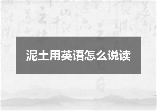 泥土用英语怎么说读