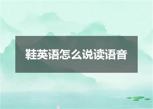 鞋英语怎么说读语音