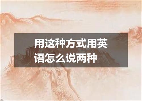 用这种方式用英语怎么说两种