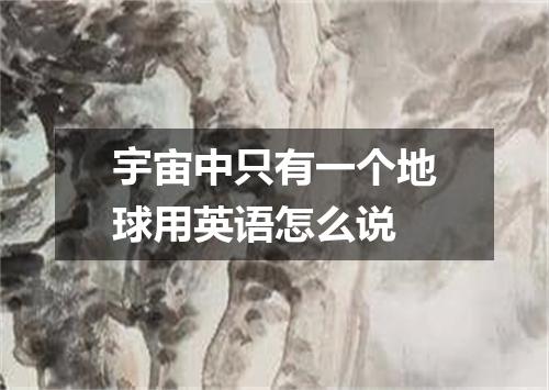 宇宙中只有一个地球用英语怎么说