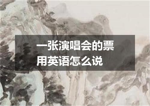 一张演唱会的票用英语怎么说