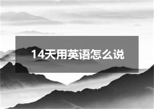 14天用英语怎么说