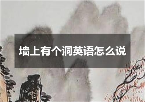 墙上有个洞英语怎么说