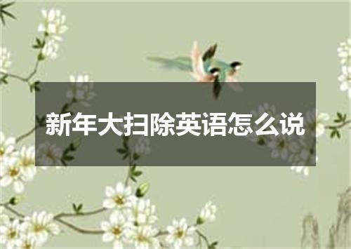 新年大扫除英语怎么说