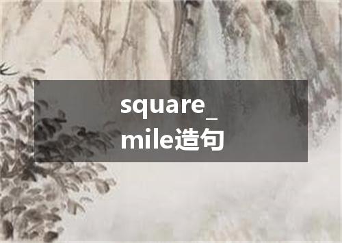 square_mile造句