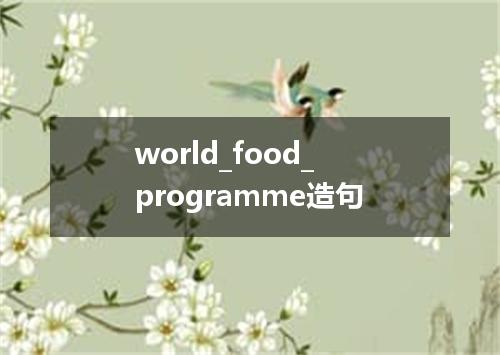 world_food_programme造句