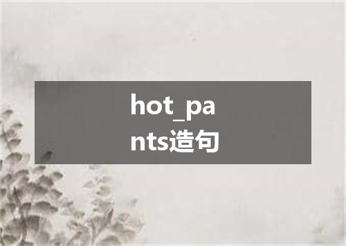 hot_pants造句