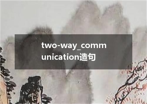 two-way_communication造句