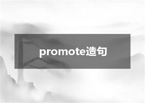 promote造句