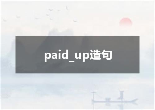 paid_up造句
