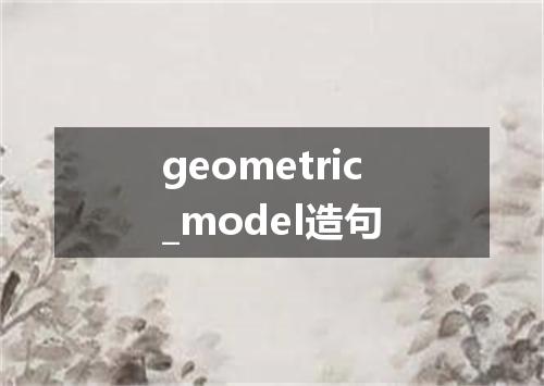 geometric_model造句
