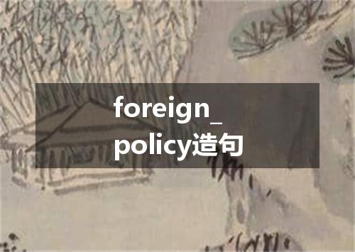 foreign_policy造句