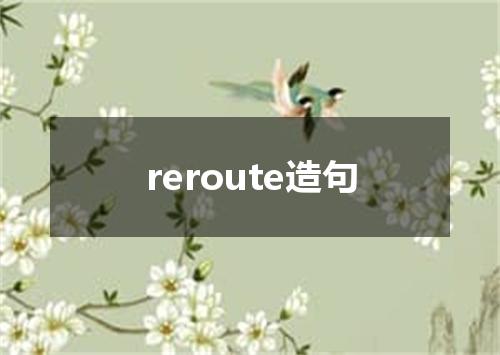 reroute造句
