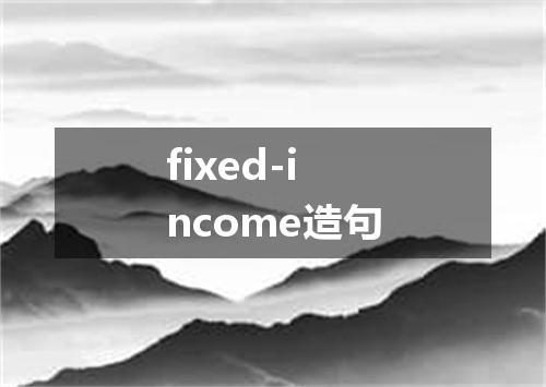 fixed-income造句