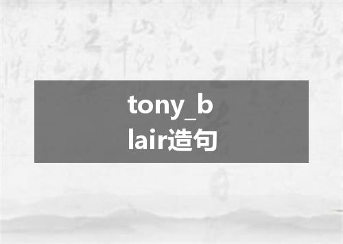 tony_blair造句