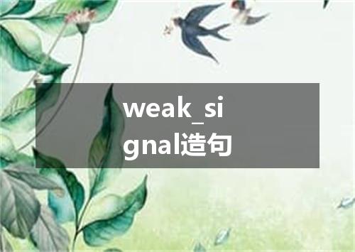 weak_signal造句