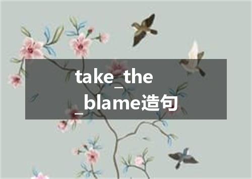 take_the_blame造句