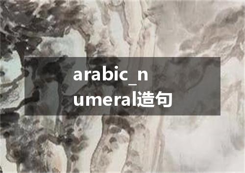 arabic_numeral造句