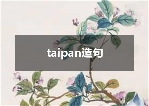 taipan造句