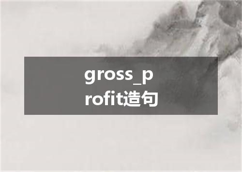 gross_profit造句