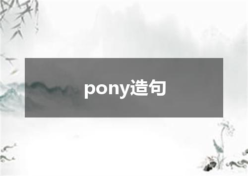 pony造句