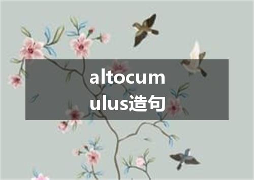 altocumulus造句