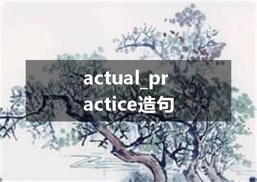 actual_practice造句