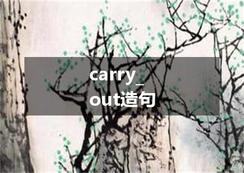 carry_out造句