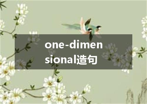 one-dimensional造句