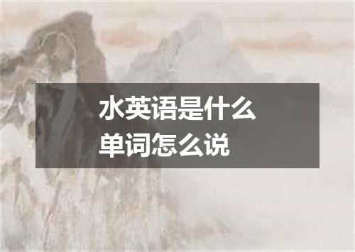 水英语是什么单词怎么说